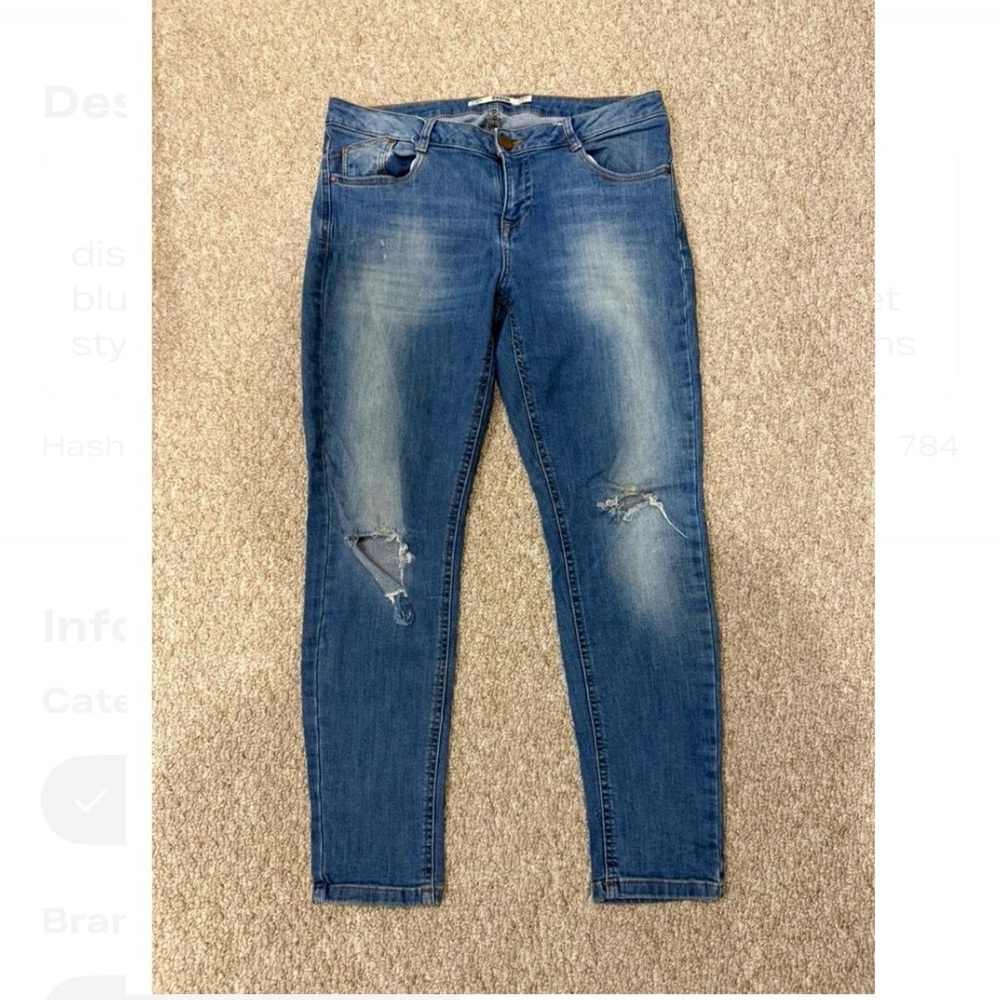 Classic Blue Distressed Women Jeans